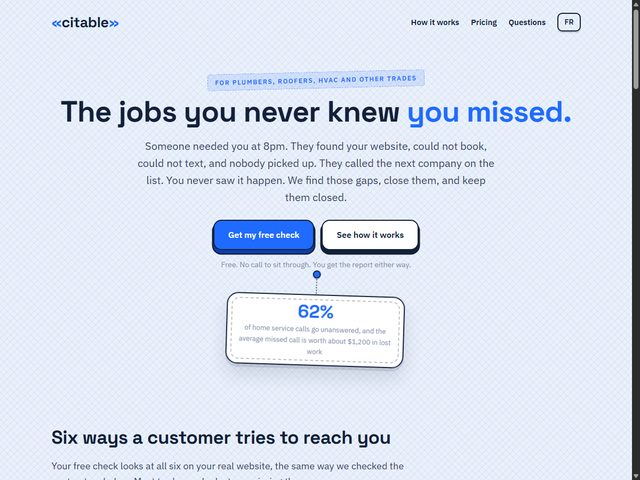 The jobs.citable.ca landing page